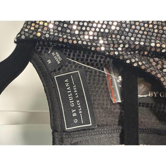 NWT G by Giuliana Black Label Metallic Knit Jumpsuit Size Medium - Picture 7 of 8